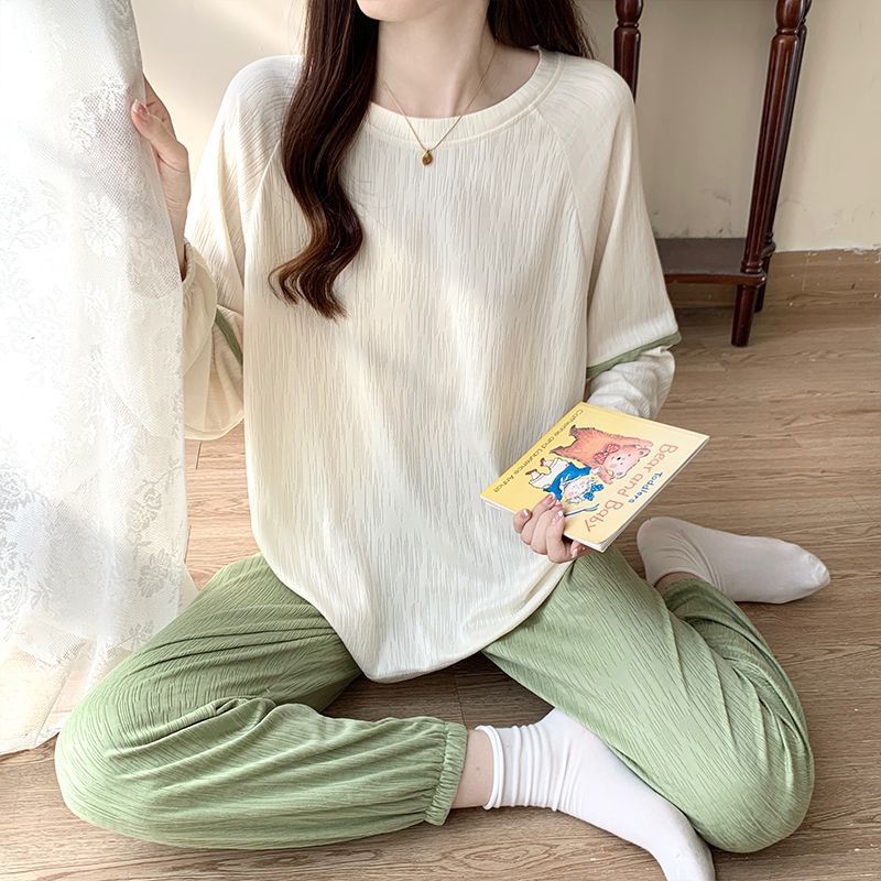 Women's Summer Cotton Double-Layer Short Sleeve & Shorts Loungewear Se photo 3 (style SM-F15B8B)