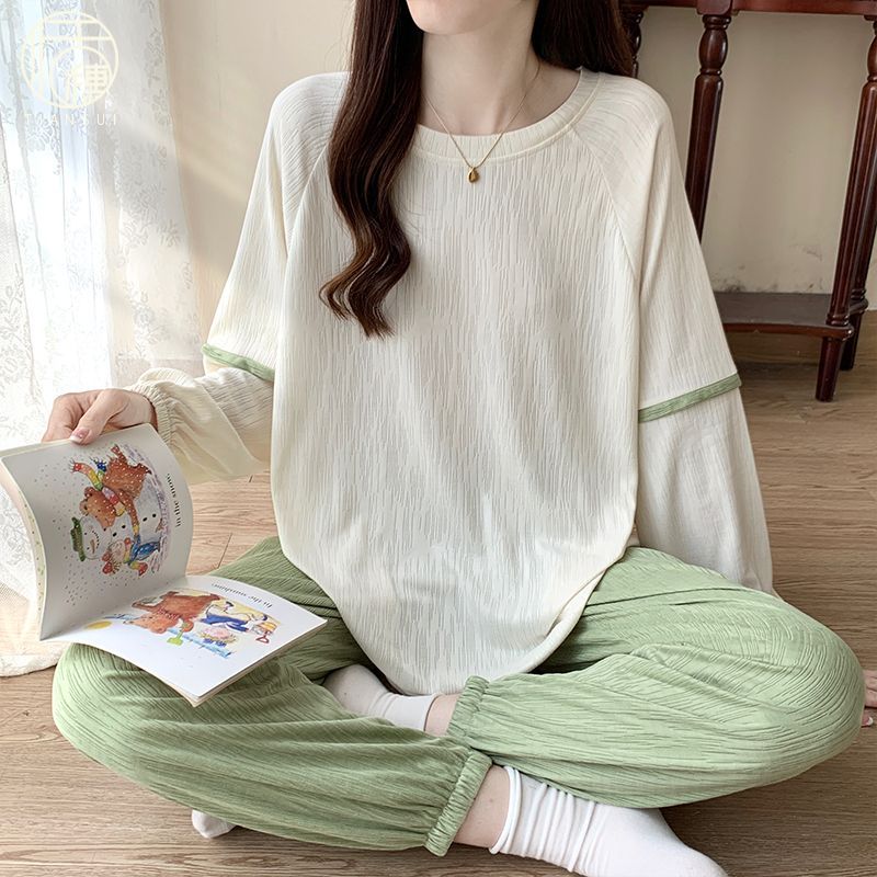 Women's Summer Cotton Double-Layer Short Sleeve & Shorts Loungewear Se photo 4 (style SM-F15B8B)