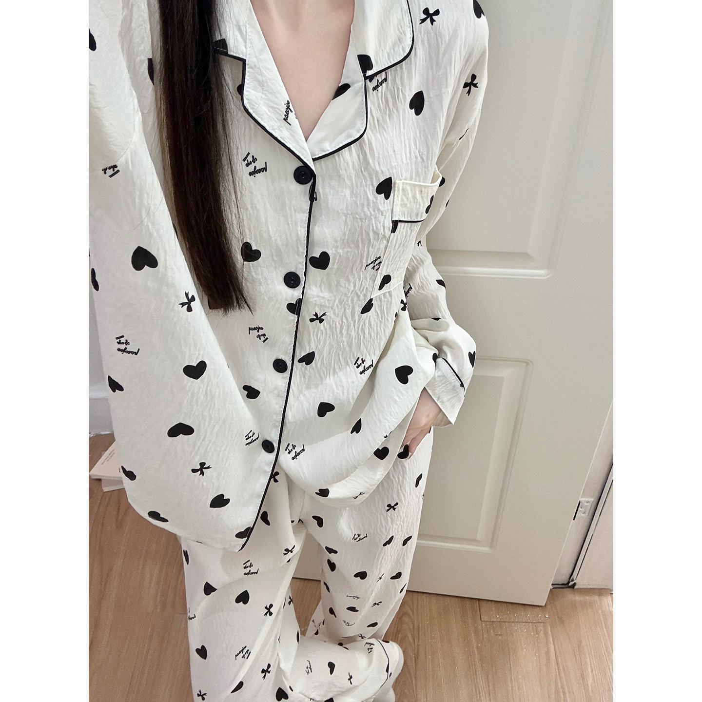 Women's Summer Cloud Cotton Double-Layer Shorts Loungewear Set photo 2 (style SM-F45650)