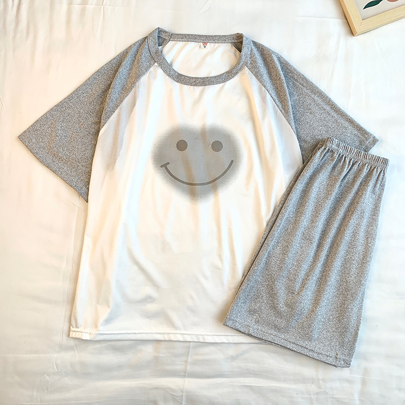 Summer Cotton Homewear Women Short Sleeve Shorts 2 Pcs Breathable Comf photo 1 (style 18)