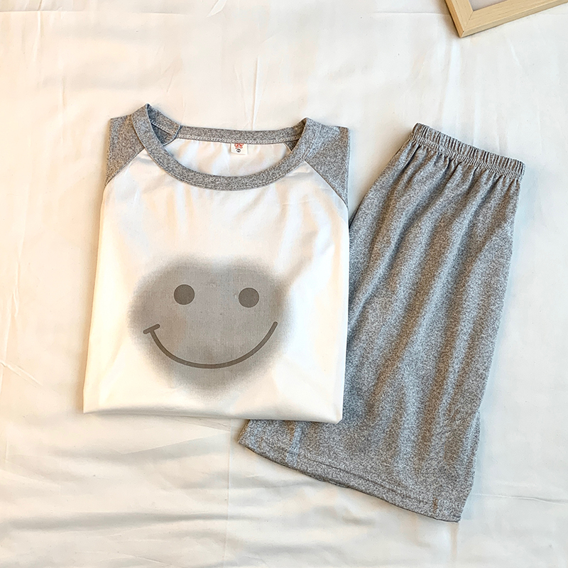 Summer Cotton Homewear Women Short Sleeve Shorts 2 Pcs Breathable Comf photo 4 (style 18)