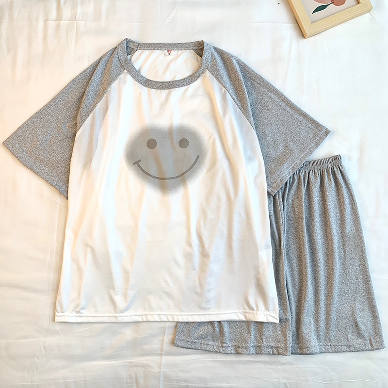 Summer Cotton Homewear Women Short Sleeve Shorts 2 Pcs Breathable Comf photo 5 (style 18)