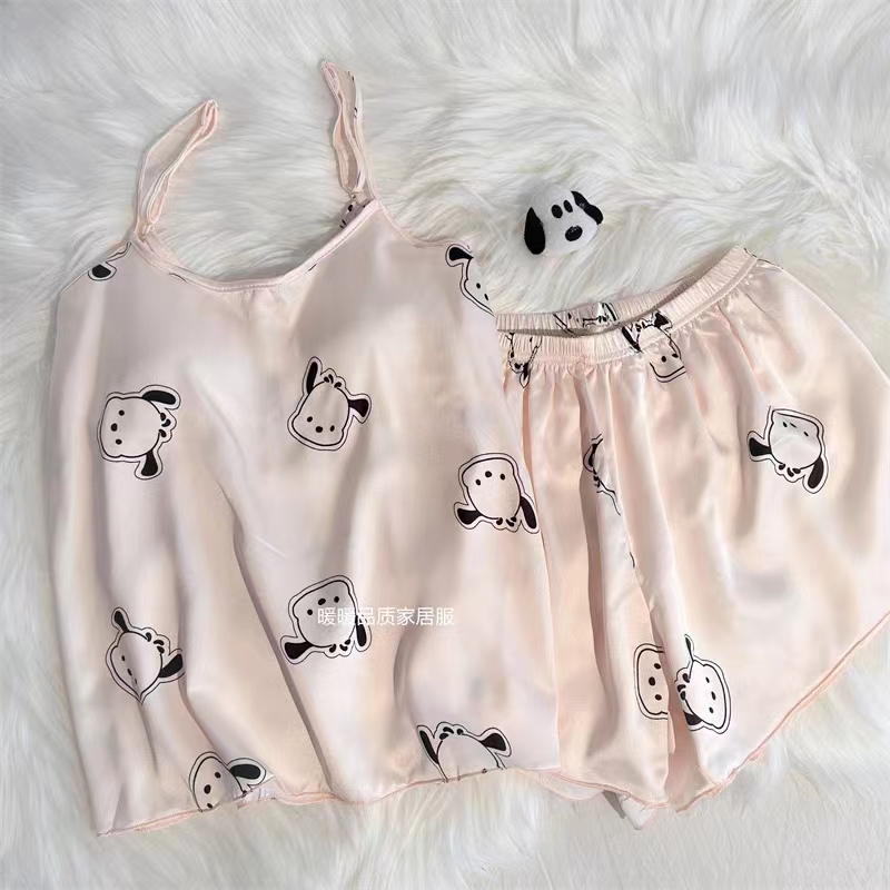 Summer Cotton Homewear Women Short Sleeve Shorts 2 Pcs Breathable Comf photo 7 (style 18)