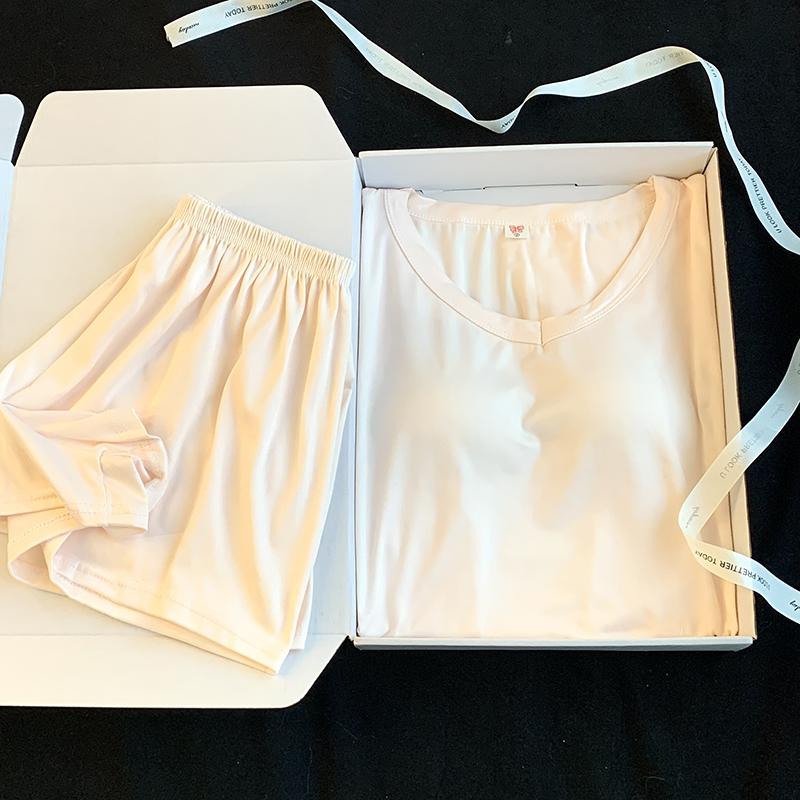 Summer Cotton Homewear Women Short Sleeve Shorts 2 Pcs Breathable Comf photo 3 (style 19)