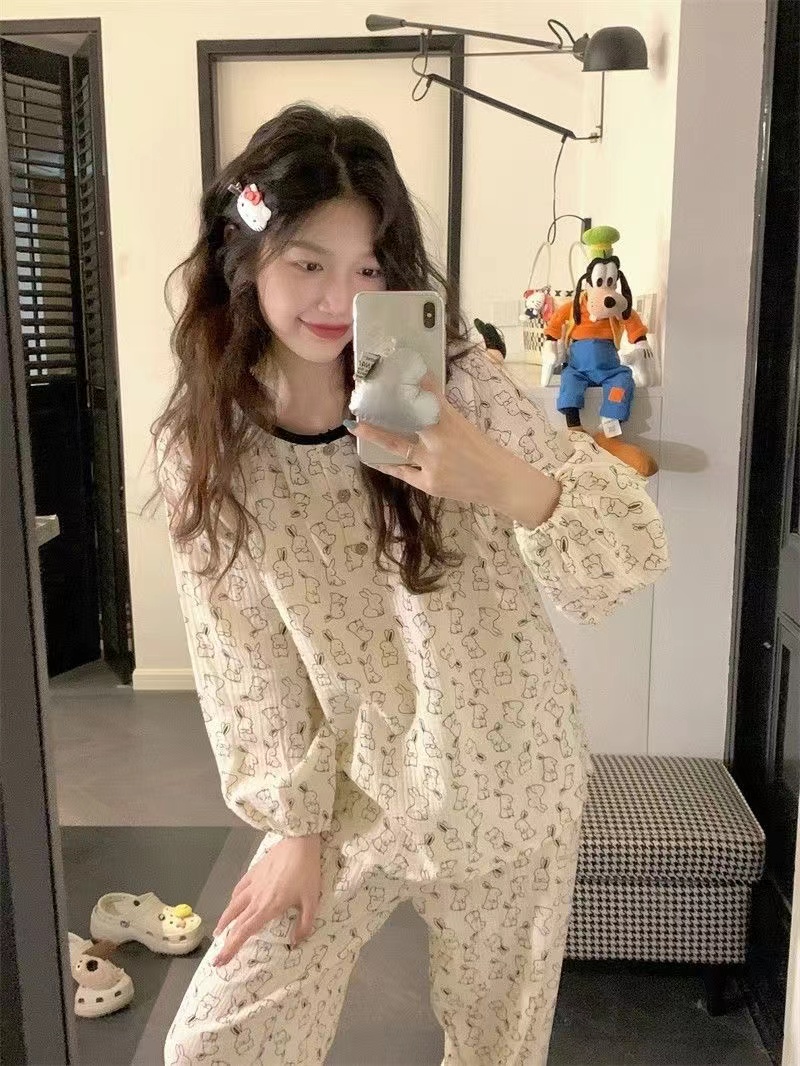 Summer Cotton Homewear Women Short Sleeve Shorts 2 Pcs Breathable Comf photo 7 (style 19)