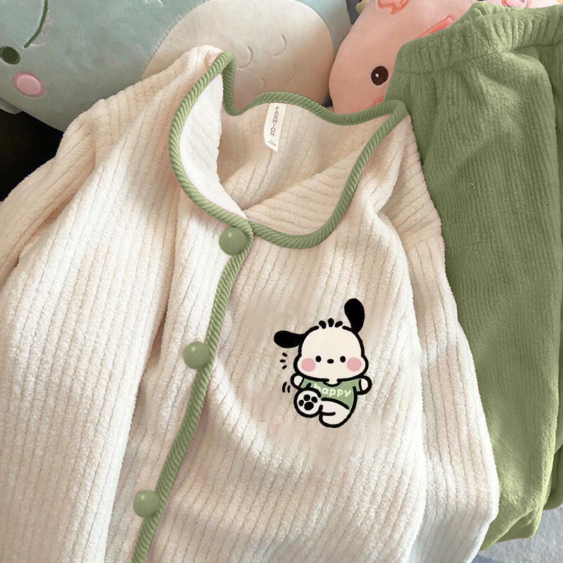 Summer Cotton Cardigan Homewear Women Short Sleeve Shorts 2 Pcs Breath photo 4 (style 2)