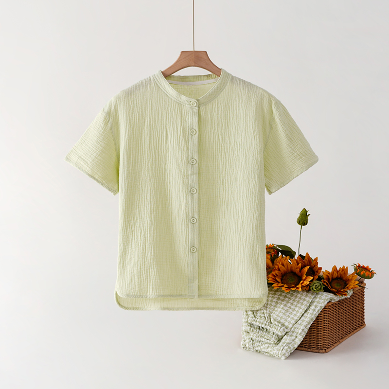 Summer Cloud Cotton Homewear Women Short Sleeve Shorts 2 Pcs Breathable Comfort Wholesale