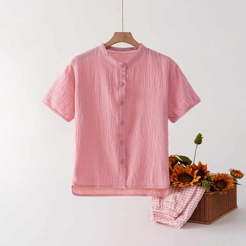 Summer Cloud Cotton Homewear Women Short Sleeve Shorts 2 Pcs Breathabl photo 2 (style 2000200214)