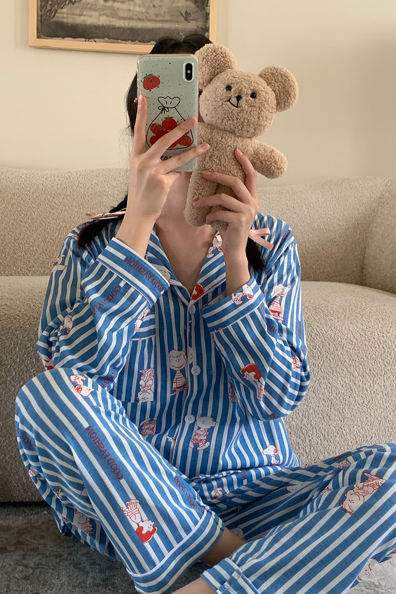 Summer Cotton Homewear Women Short Sleeve Shorts 2 Pcs Breathable Comf photo 6 (style 2024)