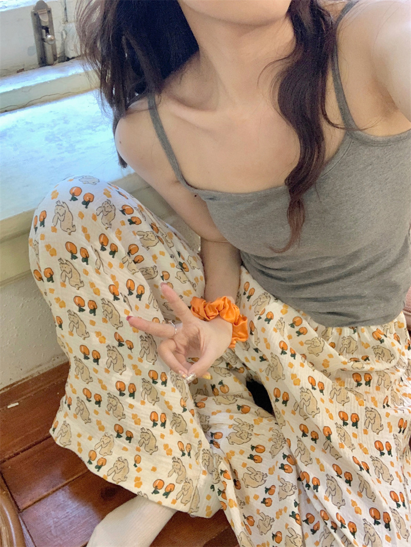 Summer Cotton Camisole Homewear Women Short Sleeve Shorts 2 Pcs Breath photo 3 (style 2068206914)