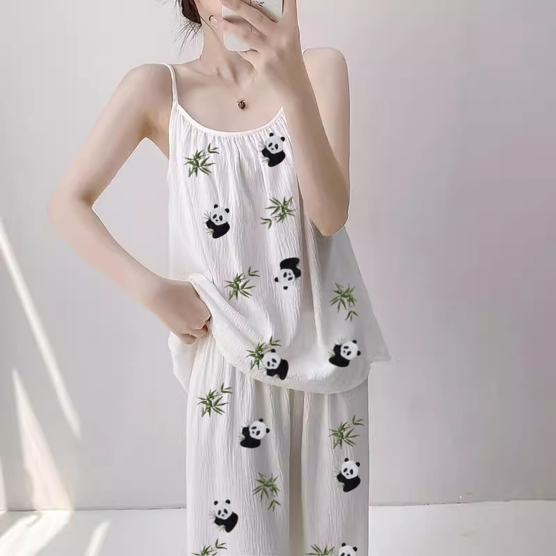 Summer Cloud Cotton Homewear Women Short Sleeve Shorts 2 Pcs Breathable Comfort Wholesale