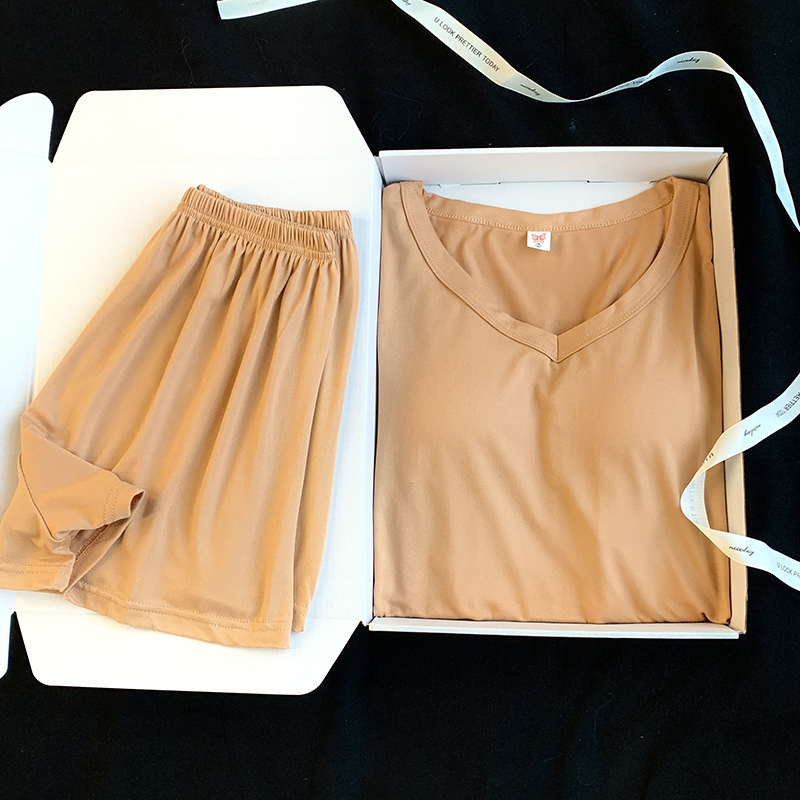 Summer Cotton Homewear Women Short Sleeve Shorts 2 Pcs Breathable Comf photo 3 (style 21)