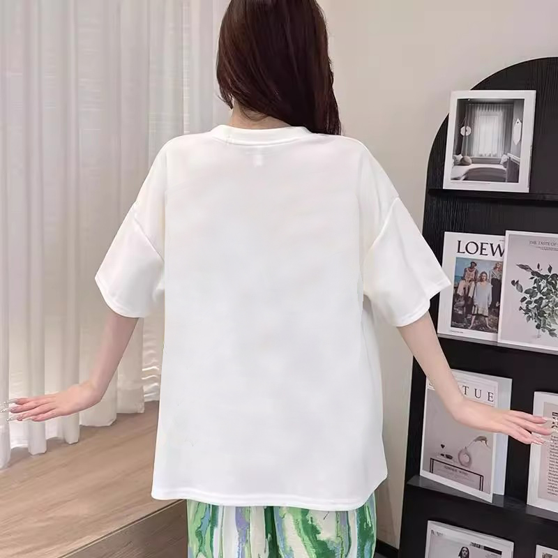 Summer Cloud Cotton With Pads Homewear Women Short Sleeve Shorts 2 Pcs photo 6 (style 2101210713)