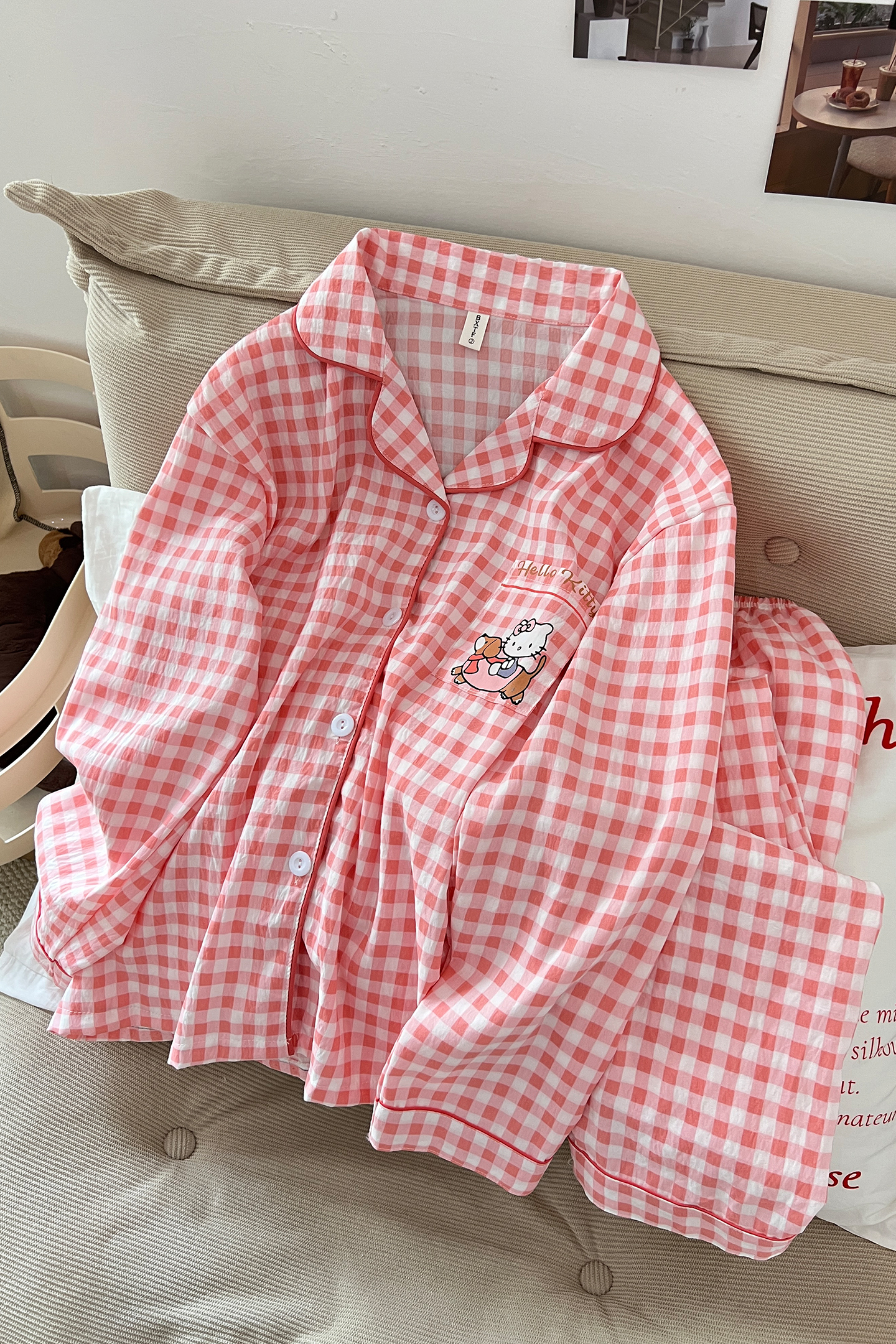Summer Cloud Cotton Homewear Women Short Sleeve Shorts 2 Pcs Breathabl photo 1 (style 2160)