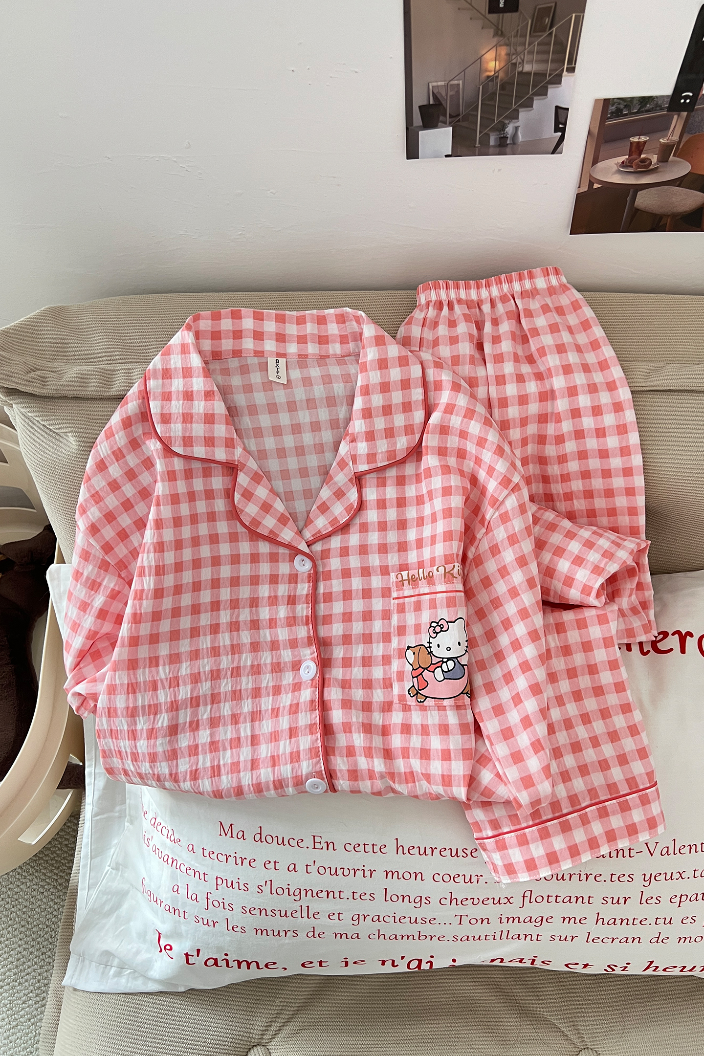 Summer Cloud Cotton Homewear Women Short Sleeve Shorts 2 Pcs Breathabl photo 2 (style 2160)