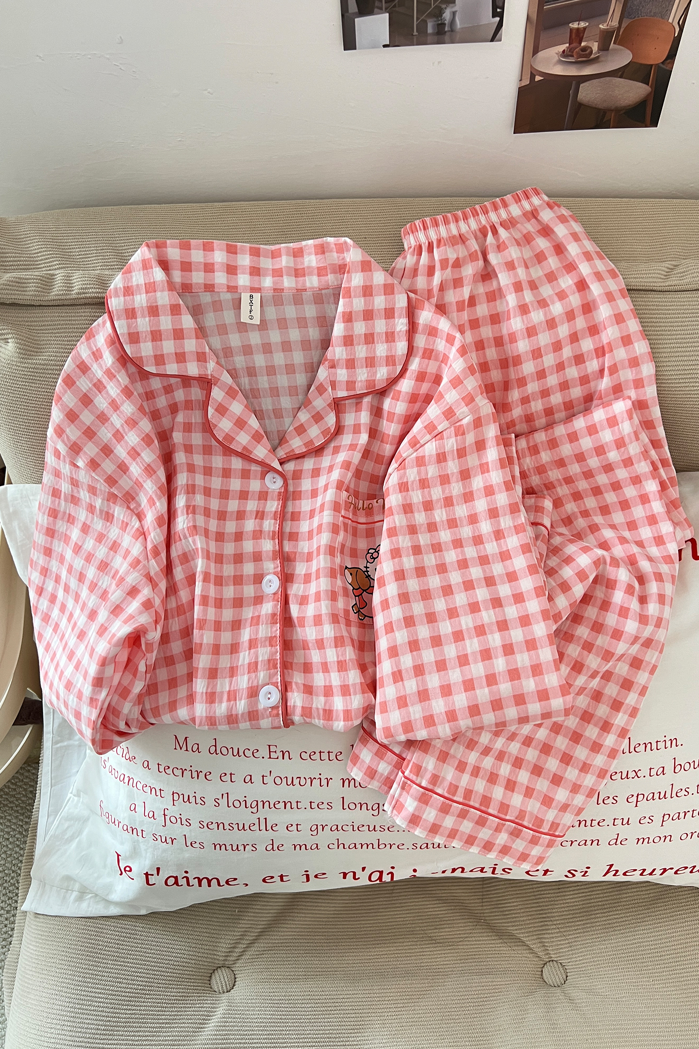 Summer Cloud Cotton Homewear Women Short Sleeve Shorts 2 Pcs Breathabl photo 5 (style 2160)