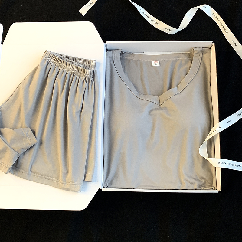 Summer Cotton Homewear Women Short Sleeve Shorts 2 Pcs Breathable Comf photo 1 (style 22)