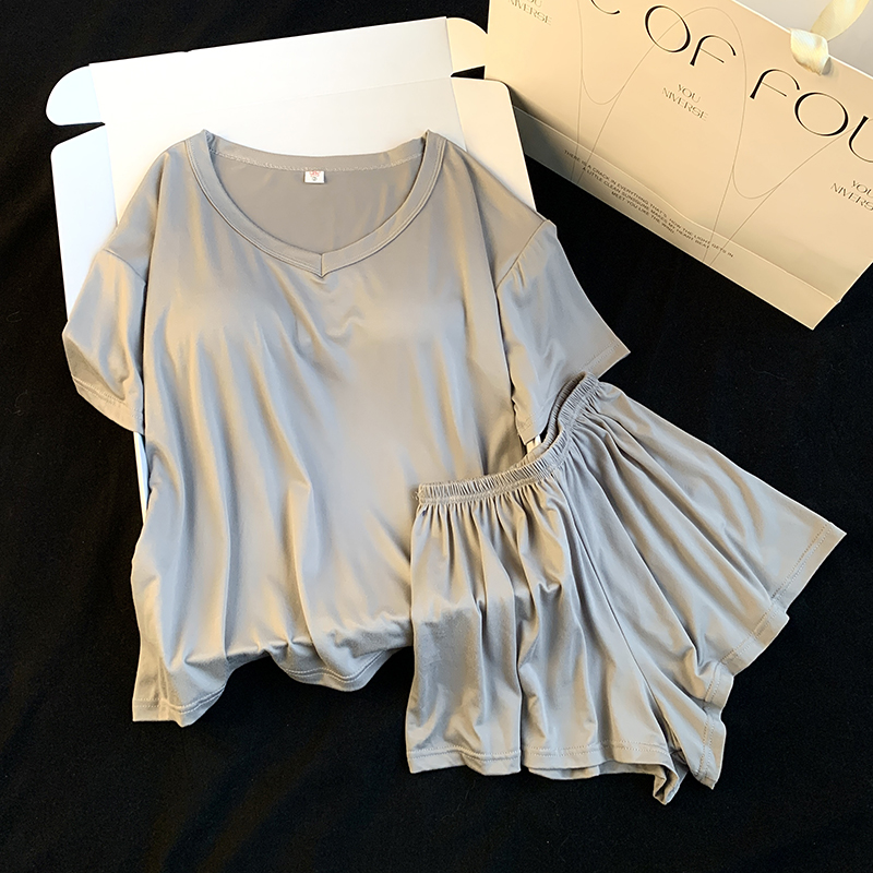 Summer Cotton Homewear Women Short Sleeve Shorts 2 Pcs Breathable Comf photo 4 (style 22)