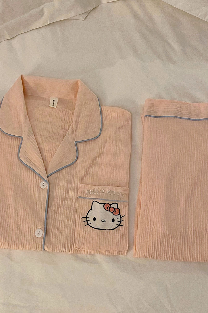 Summer Cotton Cardigan Homewear Women Short Sleeve Shorts 2 Pcs Breath photo 7 (style 220321)