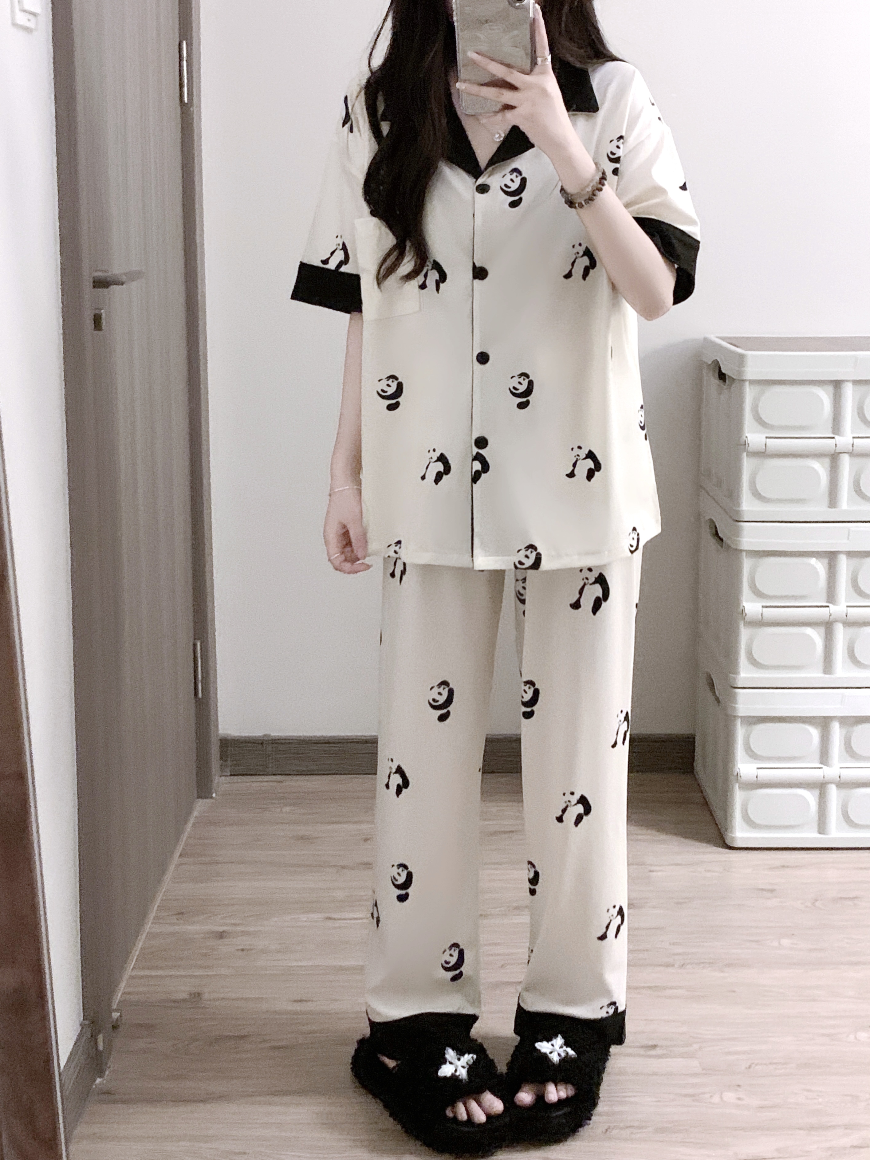 Summer Cotton-Like Homewear Women Short Sleeve Shorts 2 Pcs Breathable photo 3 (style 221522)