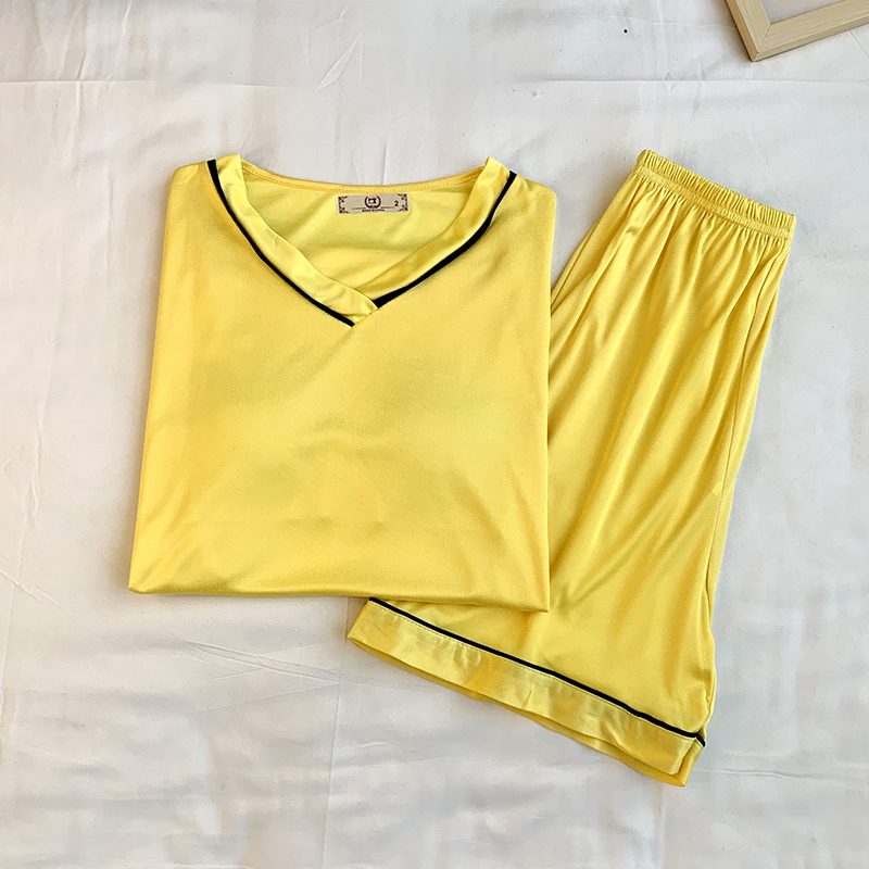 Summer Cotton Homewear Women Short Sleeve Shorts 2 Pcs Breathable Comf photo 1 (style 23)