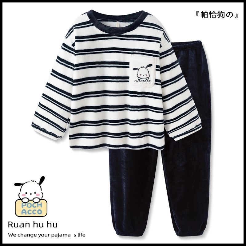 秋冬法兰绒情侣家居服女短袖短裤两件套睡衣套装加厚保暖可外穿