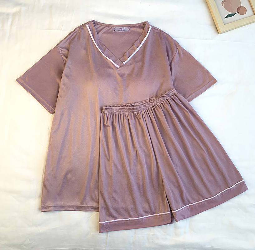 Summer Cotton Homewear Women Short Sleeve Shorts 2 Pcs Breathable Comf photo 1 (style 24)