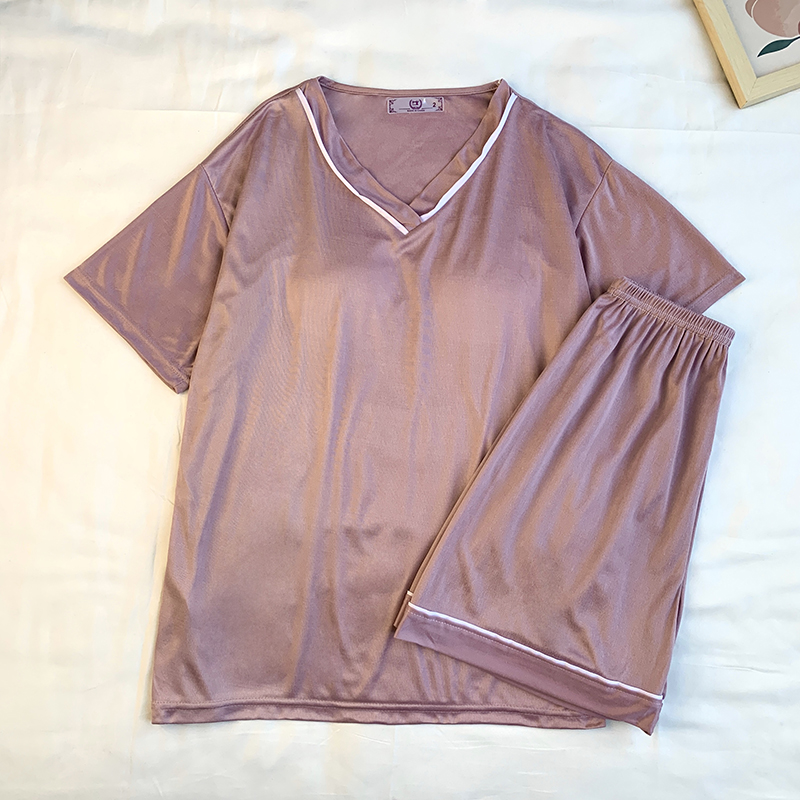 Summer Cotton Homewear Women Short Sleeve Shorts 2 Pcs Breathable Comf photo 5 (style 24)