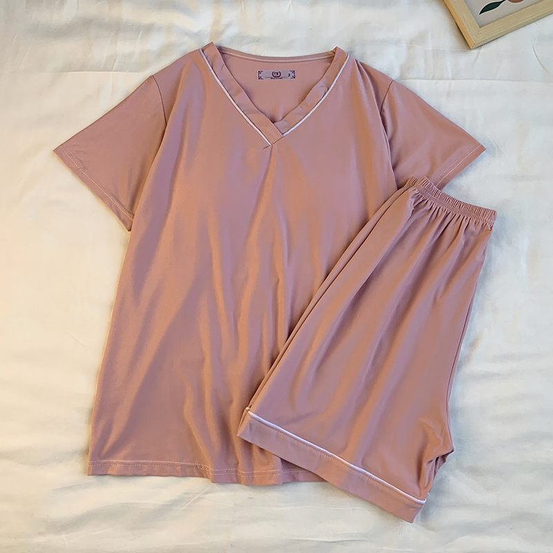 Summer Cotton Homewear Women Short Sleeve Shorts 2 Pcs Breathable Comf photo 2 (style 25)