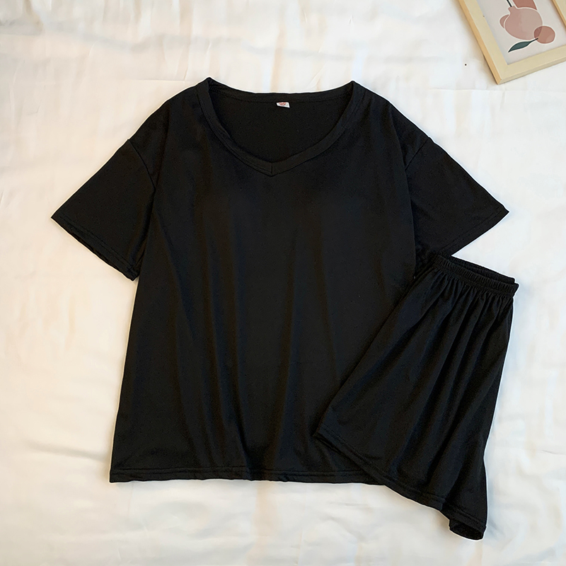 Summer Cotton Homewear Women Short Sleeve Shorts 2 Pcs Breathable Comf photo 2 (style 26)