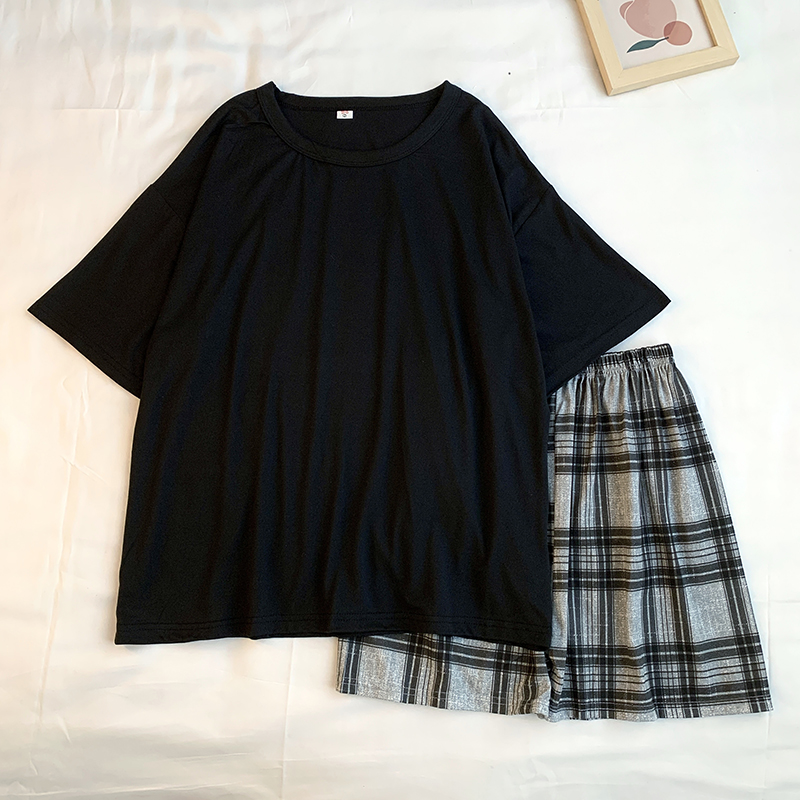 Summer Cotton Homewear Women Short Sleeve Shorts 2 Pcs Breathable Comf photo 3 (style 30)