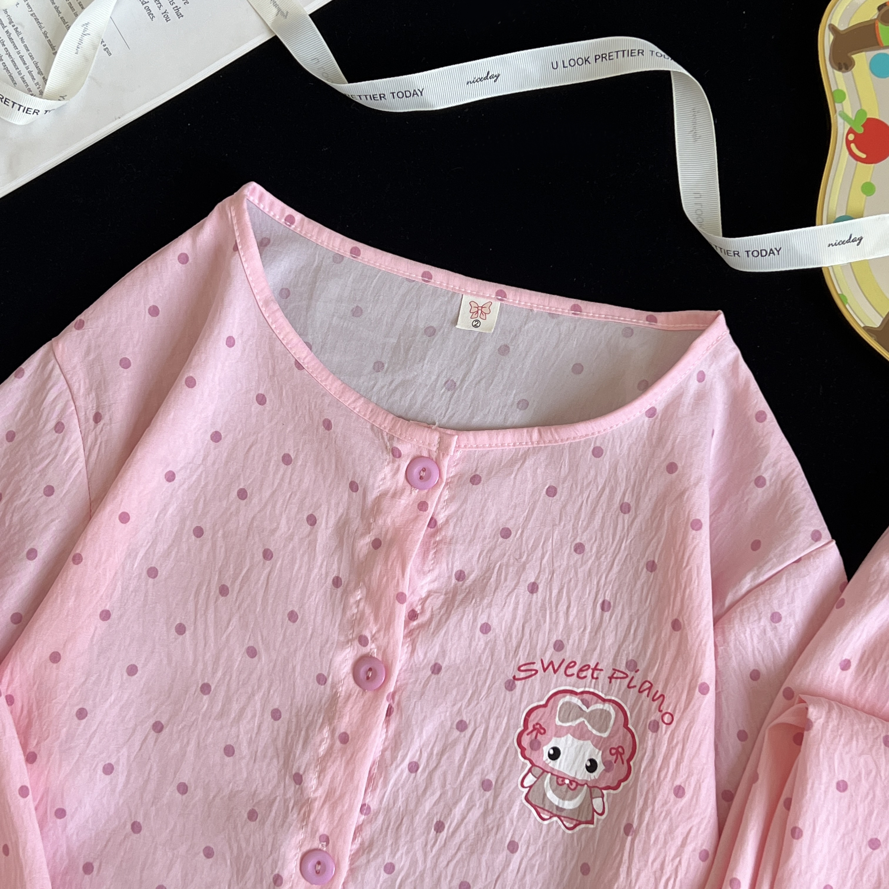 Summer Cloud Cotton Homewear Women Short Sleeve Shorts 2 Pcs Breathabl photo 5 (style 3111311517)