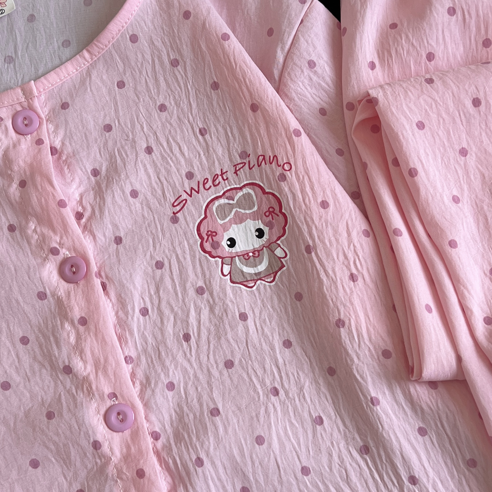 Summer Cloud Cotton Homewear Women Short Sleeve Shorts 2 Pcs Breathabl photo 6 (style 3111311517)