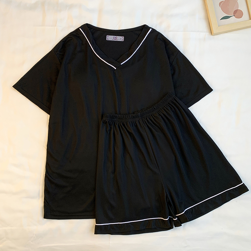 Summer Cotton Homewear Women Short Sleeve Shorts 2 Pcs Breathable Comf photo 2 (style 32)