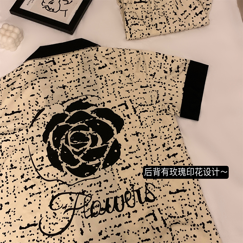 Summer Cotton-Like Homewear Women Short Sleeve Shorts 2 Pcs Breathable photo 2 (style 320027)