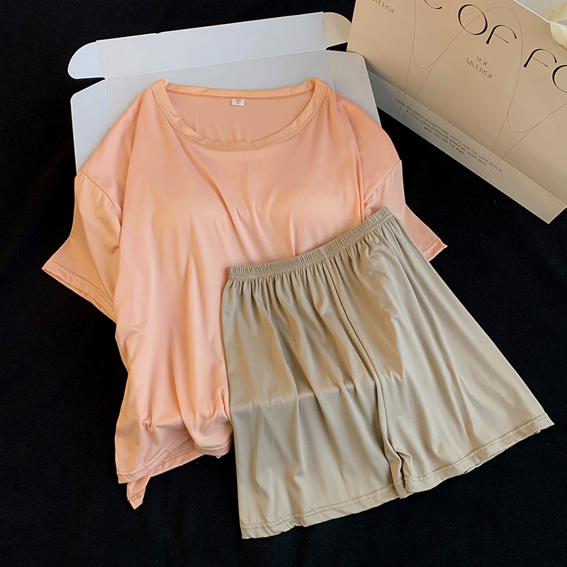 Summer Cotton Homewear Women Short Sleeve Shorts 2 Pcs Breathable Comf photo 4 (style 34)