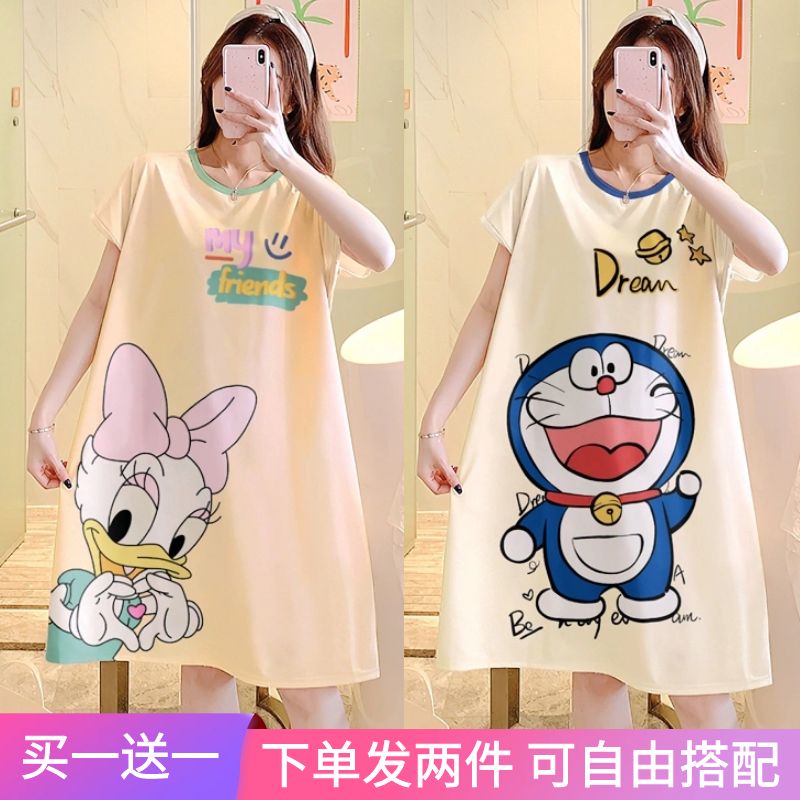 Women's Summer Pure Cotton Camisole Sleep Dress, Loose Fit, Breathable photo 4 (style SM-0EAF3E)
