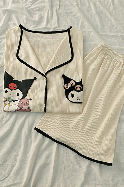 Summer Cotton Homewear Women Short Sleeve Shorts 2 Pcs Breathable Comf photo 1 (style 400600)