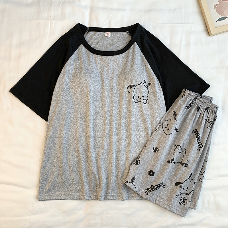 Summer Cotton Pullover Homewear Women Short Sleeve Shorts 2 Pcs Breath photo 1 (style 42)