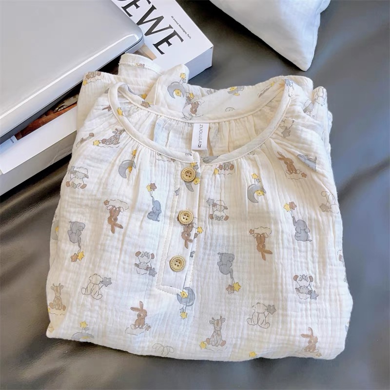 Summer Cotton Homewear Women Short Sleeve Shorts 2 Pcs Breathable Comf photo 2 (style 422115)