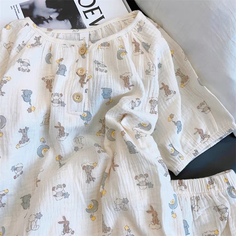 Summer Cotton Homewear Women Short Sleeve Shorts 2 Pcs Breathable Comf photo 4 (style 422115)