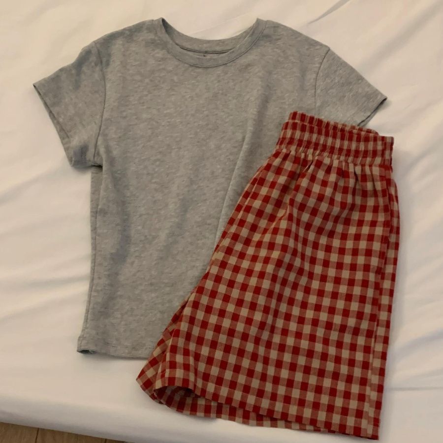 Summer Cotton With Pads Homewear Women Short Sleeve Shorts 2 Pcs Breathable Wholesale