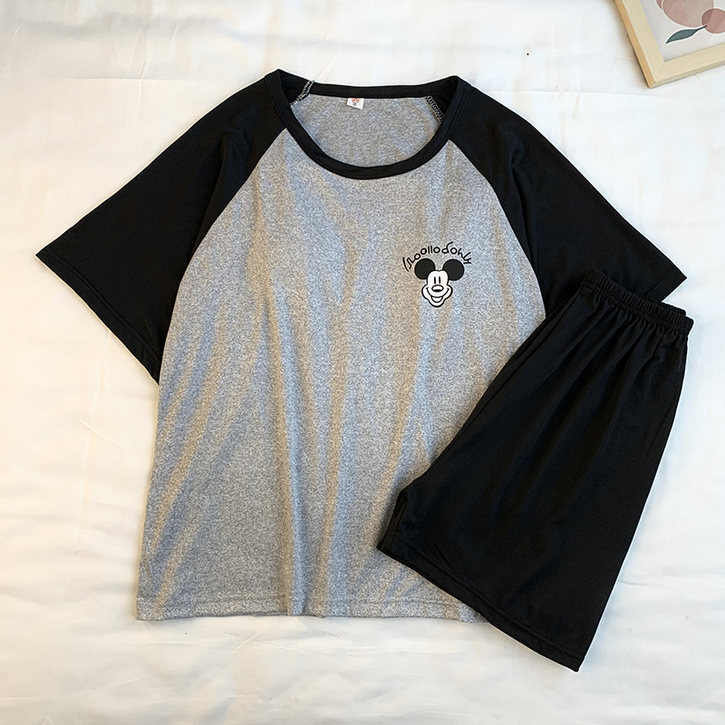 Summer Cotton Pullover Homewear Women Short Sleeve Shorts 2 Pcs Breath photo 2 (style 43)