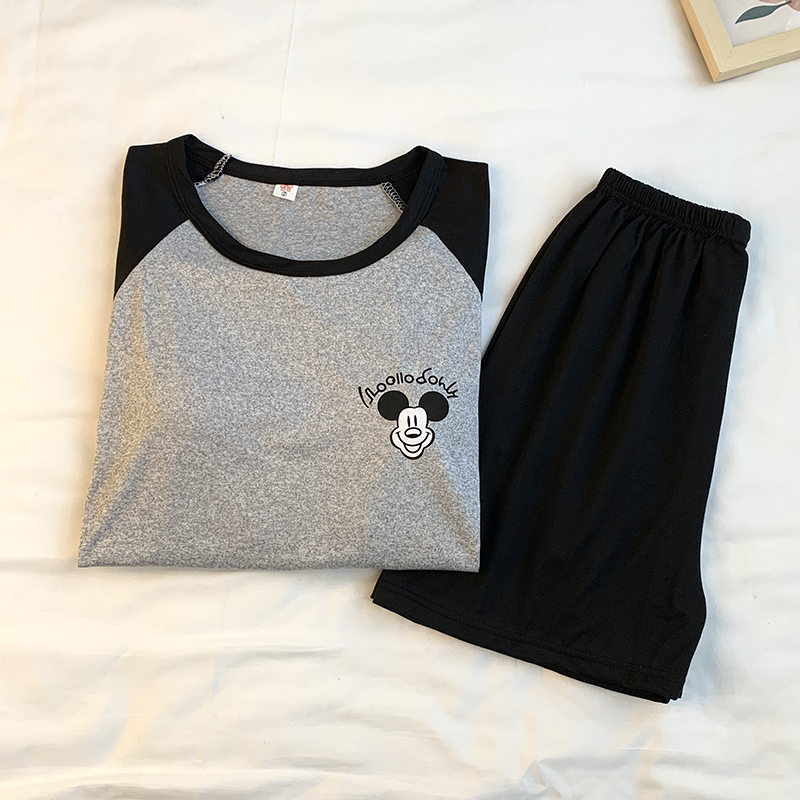 Summer Cotton Pullover Homewear Women Short Sleeve Shorts 2 Pcs Breath photo 5 (style 43)