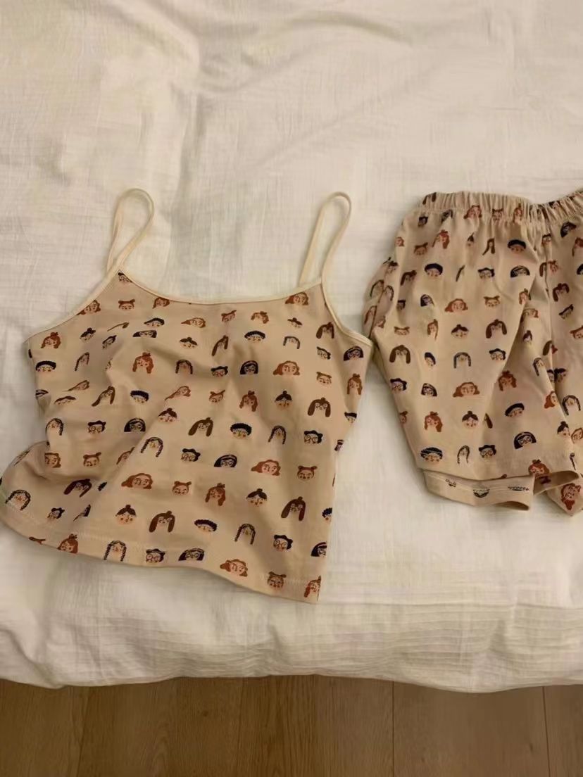 Summer Cotton Homewear Women Short Sleeve Shorts 2 Pcs Breathable Comf photo 1 (style 4302)