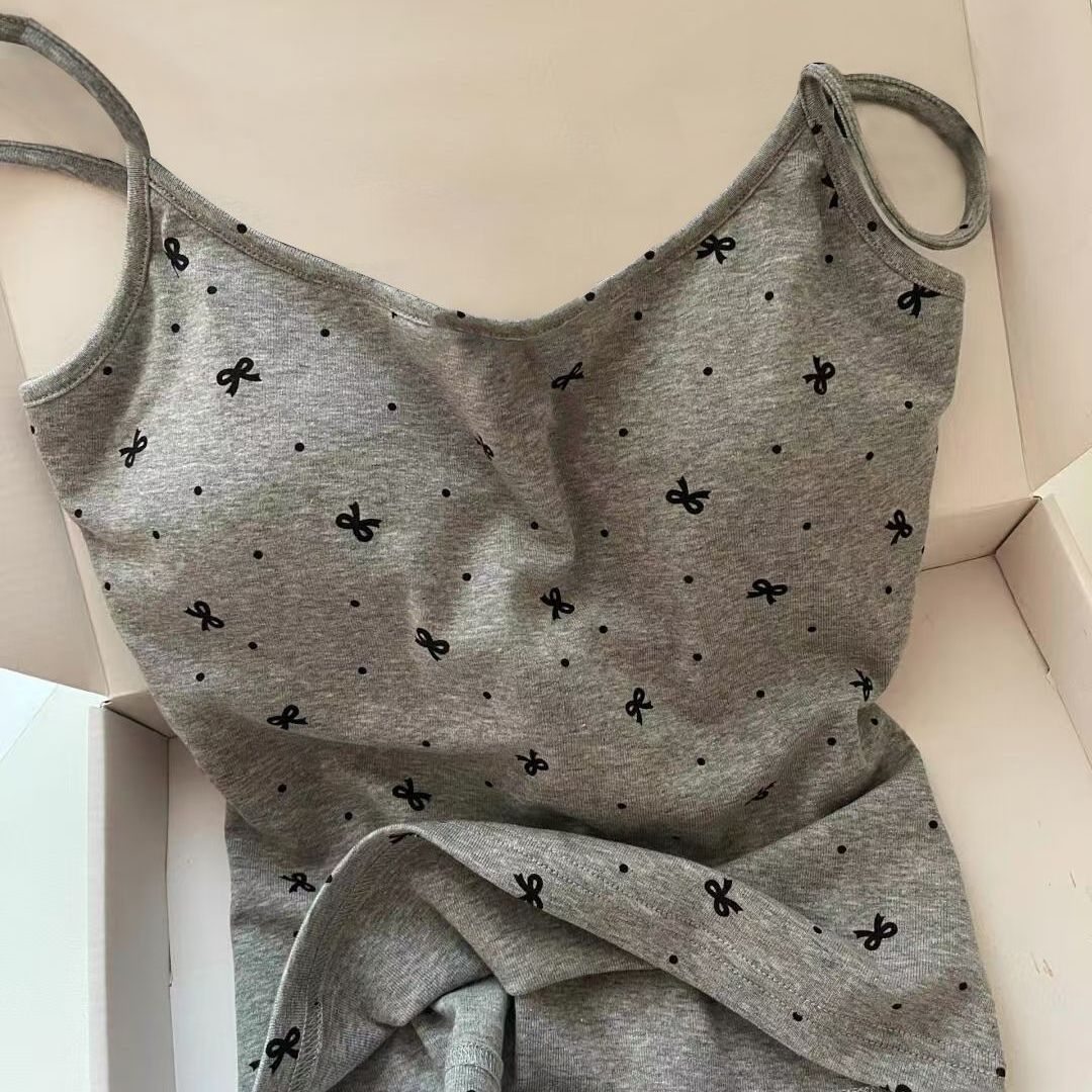 Women's Summer Imitation Cotton Camisole Pajama Set with Chest Pad, Short Sleeve & Shorts, Breathable Loungewear