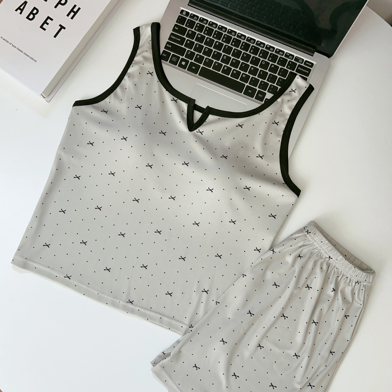 Women's Summer Cotton-Feel Tank Top & Shorts Loungewear Set