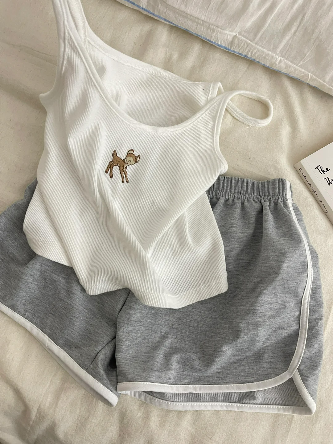 Summer Cotton-Like With Pads Homewear Women Short Sleeve Shorts 2 Pcs photo 2 (style 4360)