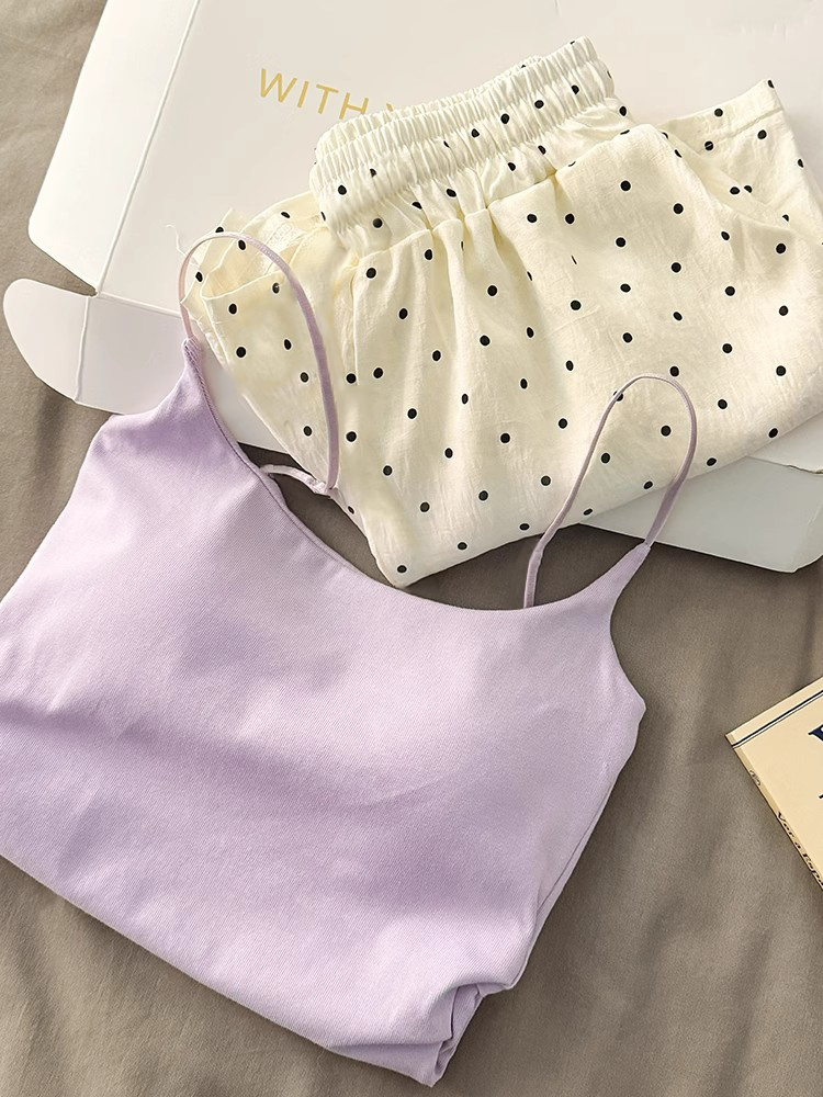Summer Cotton-Like With Pads Homewear Women Short Sleeve Shorts 2 Pcs photo 3 (style 4373)