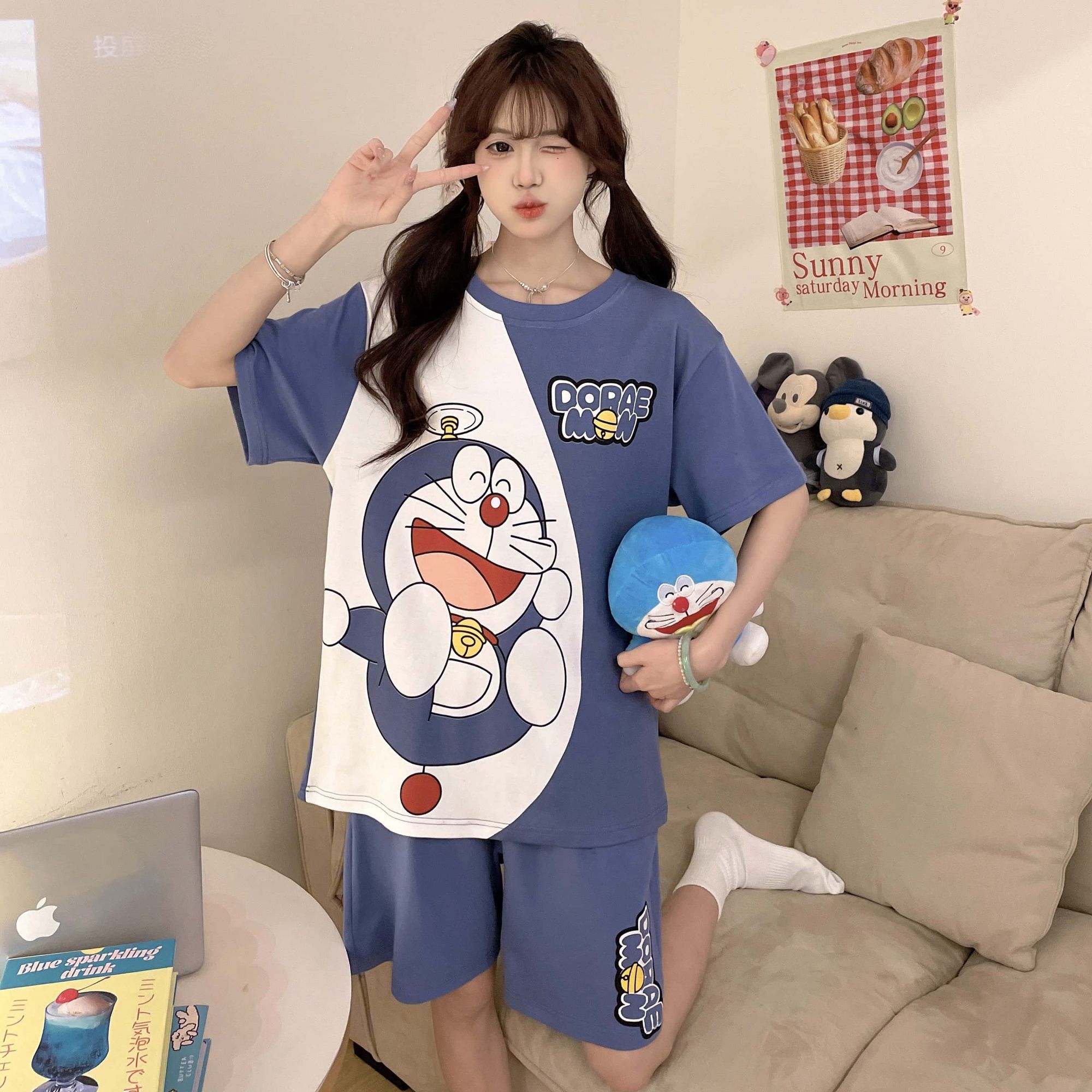 Summer Cotton-Like Homewear Women Short Sleeve Shorts 2 Pcs Breathable Comfort Wholesale